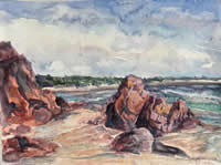 Red Rocks Along Marginal Way by Diane Swanson